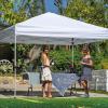 imageCROWN SHADES 10x10 Pop Up Canopy Tent with 1 Comercial Kit Instant Commercial Tent with Patended Centerlock 400D Silver Coated Fabric 1 Sidewall 4quot Wheels StoN Go BagGreyWhite