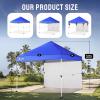 imageCROWN SHADES 10x10 Pop Up Canopy Tent with 1 Comercial Kit Instant Commercial Tent with Patended Centerlock 400D Silver Coated Fabric 1 Sidewall 4quot Wheels StoN Go BagGreyBlue