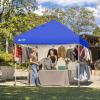 imageCROWN SHADES 10x10 Pop Up Canopy Tent with 1 Comercial Kit Instant Commercial Tent with Patended Centerlock 400D Silver Coated Fabric 1 Sidewall 4quot Wheels StoN Go BagGreyBlue