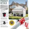 imageCROWN SHADES 10x10 Pop Up Canopy Tent with 4 Sidewalls Instant Commercial Tent with 1Person Setup Patended Centerlock 400D Silver Coated Fabric 4quot Wheels StoN Go BagGreyWhite