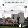 imageCROWN SHADES 10x10 Pop Up Canopy Tent with 4 Sidewalls Instant Commercial Tent with 1Person Setup Patended Centerlock 400D Silver Coated Fabric 4quot Wheels StoN Go BagGreyWhite
