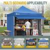 imageCROWN SHADES 10x10 Pop Up Canopy Tent with 4 Sidewalls Instant Commercial Tent with 1Person Setup Patended Centerlock 400D Silver Coated Fabric 4quot Wheels StoN Go BagGreyBlue