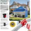 imageCROWN SHADES 10x10 Pop Up Canopy Tent with 4 Sidewalls Instant Commercial Tent with 1Person Setup Patended Centerlock 400D Silver Coated Fabric 4quot Wheels StoN Go BagGreyBlue