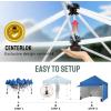imageCROWN SHADES 10x10 Pop Up Canopy Tent with 4 Sidewalls Instant Commercial Tent with 1Person Setup Patended Centerlock 400D Silver Coated Fabric 4quot Wheels StoN Go BagGreyBlue