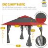 imageCROWN SHADES 13x13 Pop Up Gazebo Canopy Tent Gazebos on Clearance  Outdoor Gazebo for Backyard ampamp Patio Furniture  Carpa Pop Up Tent with Wheeled STONGo Cover Bag GreyRed  Grey