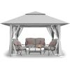 imageCROWN SHADES 13x13 Pop Up Gazebo Canopy Tent Gazebos on Clearance  Outdoor Gazebo for Backyard ampamp Patio Furniture  Carpa Pop Up Tent with Wheeled STONGo Cover Bag GreyGray