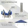 imageCROWN SHADES 13x13 Pop up Gazebo with Mosquito Nettings Patented Center Lock 6Sided Portable Gazebo 300D SilverCoated Fabric UV Resistant Pop Up Canopy Tent for Patio Party BeigeampampCoffeeBlueLight Grey