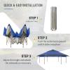 imageCROWN SHADES 13x13 Pop up Gazebo with Mosquito Nettings Patented Center Lock 6Sided Portable Gazebo 300D SilverCoated Fabric UV Resistant Pop Up Canopy Tent for Patio Party BeigeampampCoffeeBlueLight Grey