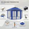 imageCROWN SHADES 13x13 Pop up Gazebo with Mosquito Nettings Patented Center Lock 6Sided Portable Gazebo 300D SilverCoated Fabric UV Resistant Pop Up Canopy Tent for Patio Party BeigeampampCoffeeBlueLight Grey