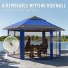 imageCROWN SHADES 13x13 Pop up Gazebo with Mosquito Nettings Patented Center Lock 6Sided Portable Gazebo 300D SilverCoated Fabric UV Resistant Pop Up Canopy Tent for Patio Party BeigeampampCoffeeBlueLight Grey