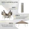 imageCROWN SHADES 13x13 Pop up Gazebo with Mosquito Nettings Patented Center Lock 6Sided Portable Gazebo 300D SilverCoated Fabric UV Resistant Pop Up Canopy Tent for Patio Party BeigeampampCoffeeBeigeCoffee