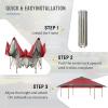 imageCROWN SHADES 13x13 Pop up Gazebo with Mosquito Nettings Patented Center Lock 6Sided Portable Gazebo 300D SilverCoated Fabric UV Resistant Pop Up Canopy Tent for Patio Party BeigeampampCoffeeRedGrey