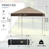 imageCROWN SHADES 14x14 Pop up Gazebo Patented Center Lock 6Sided Portable Gazebo Easy Set Up 300D SilverCoated Fabric UV Resistant Pop Up Canopy Tent for Patio Party Outdoor Activities RedampampGreyBeigeCoffee