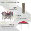 imageCROWN SHADES 14x14 Pop up Gazebo Patented Center Lock 6Sided Portable Gazebo Easy Set Up 300D SilverCoated Fabric UV Resistant Pop Up Canopy Tent for Patio Party Outdoor Activities RedampampGreyRedGrey