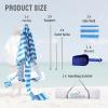 imageCROWN SHADES Beach Cabana 65 x 65 Umbrella Canopy Tent Easy Pop Up  Beach Cabanas for Sand  UPF50 Protection with Sidewall and More Pockets Sky BlueSky Blue