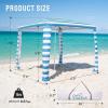 imageCROWN SHADES Beach Cabana 65 x 65 Umbrella Canopy Tent Easy Pop Up  Beach Cabanas for Sand  UPF50 Protection with Sidewall and More Pockets Sky BlueSky Blue