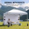 imageCROWN SHADES Canopy Tent 10x10 Pop Up Canopy Outdoor Shade with Pockets Sidewall Easy Up Sun Shelter with One Person Set Up Center Lock Portable Instant Camping Beach Canopy Tents RedWhite