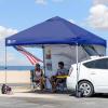 imageCROWN SHADES Canopy Tent 10x10 Pop Up Canopy Outdoor Shade with Pockets Sidewall Easy Up Sun Shelter with One Person Set Up Center Lock Portable Instant Camping Beach Canopy Tents RedNavy Blue