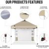 imageCROWN SHADES Canopy Tent 10x10 Pop Up Canopy Outdoor Shade with Pockets Sidewall Easy Up Sun Shelter with One Person Set Up Center Lock Portable Instant Camping Beach Canopy Tents RedBeige