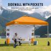 imageCROWN SHADES Canopy Tent 10x10 Pop Up Canopy Outdoor Shade with Pockets Sidewall Easy Up Sun Shelter with One Person Set Up Center Lock Portable Instant Camping Beach Canopy Tents RedOrange
