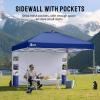 imageCROWN SHADES Canopy Tent 10x10 Pop Up Canopy Outdoor Shade with Pockets Sidewall Easy Up Sun Shelter with One Person Set Up Center Lock Portable Instant Camping Beach Canopy Tents RedNavy Blue