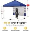 imageCROWN SHADES Canopy Tent 10x10 Pop Up Canopy Outdoor Shade with Pockets Sidewall Easy Up Sun Shelter with One Person Set Up Center Lock Portable Instant Camping Beach Canopy Tents RedNavy Blue