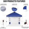 imageCROWN SHADES Canopy Tent 10x10 Pop Up Canopy Outdoor Shade with Pockets Sidewall Easy Up Sun Shelter with One Person Set Up Center Lock Portable Instant Camping Beach Canopy Tents RedNavy Blue
