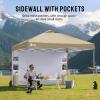 imageCROWN SHADES Canopy Tent 10x10 Pop Up Canopy Outdoor Shade with Pockets Sidewall Easy Up Sun Shelter with One Person Set Up Center Lock Portable Instant Camping Beach Canopy Tents RedBeige