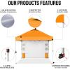 imageCROWN SHADES Canopy Tent 10x10 Pop Up Canopy Outdoor Shade with Pockets Sidewall Easy Up Sun Shelter with One Person Set Up Center Lock Portable Instant Camping Beach Canopy Tents RedOrange
