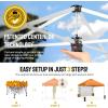 imageCROWN SHADES Canopy Tent 10x10 Pop Up Canopy Outdoor Shade with Pockets Sidewall Easy Up Sun Shelter with One Person Set Up Center Lock Portable Instant Camping Beach Canopy Tents RedOrange