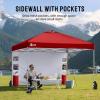 imageCROWN SHADES Canopy Tent 10x10 Pop Up Canopy Outdoor Shade with Pockets Sidewall Easy Up Sun Shelter with One Person Set Up Center Lock Portable Instant Camping Beach Canopy Tents RedRed