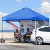 imageCROWN SHADES Canopy Tent 10x10 Pop Up Canopy Outdoor Shade with Pockets Sidewall Easy Up Sun Shelter with One Person Set Up Center Lock Portable Instant Camping Beach Canopy Tents RedBlue