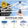 imageCROWN SHADES Canopy Tent 10x10 Pop Up Canopy Outdoor Shade with Pockets Sidewall Easy Up Sun Shelter with One Person Set Up Center Lock Portable Instant Camping Beach Canopy Tents RedBlue