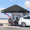 imageCROWN SHADES Canopy Tent 10x10 Pop Up Canopy Outdoor Shade with Pockets Sidewall Easy Up Sun Shelter with One Person Set Up Center Lock Portable Instant Camping Beach Canopy Tents RedBlack