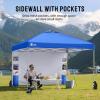 imageCROWN SHADES Canopy Tent 10x10 Pop Up Canopy Outdoor Shade with Pockets Sidewall Easy Up Sun Shelter with One Person Set Up Center Lock Portable Instant Camping Beach Canopy Tents RedBlue