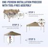imageCROWN SHADES Gazebo 10x10 Pop Up Canopy with Mosquito Netting Screen Tent with 4 Ropes 8 Stakes 4 Sandbags and Wheeled Storage Bag Canopy for Patio ampamp Backyard BlueBeige