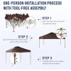 imageCROWN SHADES Gazebo 10x10 Pop Up Canopy with Mosquito Netting Screen Tent with 4 Ropes 8 Stakes 4 Sandbags and Wheeled Storage Bag Canopy for Patio ampamp Backyard BlueCoffee