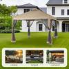 imageCROWN SHADES Gazebo 10x10 Pop Up Canopy with Mosquito Netting Screen Tent with 4 Ropes 8 Stakes 4 Sandbags and Wheeled Storage Bag Canopy for Patio ampamp Backyard BlueBeige
