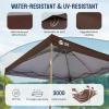 imageCROWN SHADES Gazebo 10x10 Pop Up Canopy with Mosquito Netting Screen Tent with 4 Ropes 8 Stakes 4 Sandbags and Wheeled Storage Bag Canopy for Patio ampamp Backyard BlueCoffee