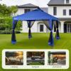 imageCROWN SHADES Gazebo 10x10 Pop Up Canopy with Mosquito Netting Screen Tent with 4 Ropes 8 Stakes 4 Sandbags and Wheeled Storage Bag Canopy for Patio ampamp Backyard BlueBlue