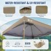 imageCROWN SHADES Gazebo 10x10 Pop Up Canopy with Mosquito Netting Screen Tent with 4 Ropes 8 Stakes 4 Sandbags and Wheeled Storage Bag Canopy for Patio ampamp Backyard BlueBeige