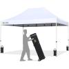imageCROWN SHADES Pop Up Canopy Tent 8x8 Commercial Canopy Tent with 4quot Wheels 4 Upgraded Weights Patented Centerlock 400D Strength Oxford Fabric StoN Go Bag WhiteWhite
