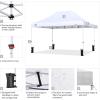 imageCROWN SHADES Pop Up Canopy Tent 8x8 Commercial Canopy Tent with 4quot Wheels 4 Upgraded Weights Patented Centerlock 400D Strength Oxford Fabric StoN Go Bag WhiteWhite