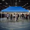imageCROWN SHADES Pop Up Canopy Tent 8x8 Commercial Canopy Tent with 4quot Wheels 4 Upgraded Weights Patented Centerlock 400D Strength Oxford Fabric StoN Go Bag WhiteBlue