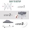 imageCROWN SHADES Pop Up Canopy Tent 8x8 Commercial Canopy Tent with 4quot Wheels 4 Upgraded Weights Patented Centerlock 400D Strength Oxford Fabric StoN Go Bag WhiteGray