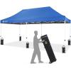imageCROWN SHADES Pop Up Canopy Tent 8x8 Commercial Canopy Tent with 4quot Wheels 4 Upgraded Weights Patented Centerlock 400D Strength Oxford Fabric StoN Go Bag WhiteBlue