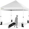 imageCROWN SHADES Pop Up Canopy Tent 8x8 Commercial Canopy Tent with 4quot Wheels 4 Upgraded Weights Patented Centerlock 400D Strength Oxford Fabric StoN Go Bag WhiteWhite