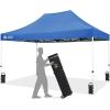 imageCROWN SHADES Pop Up Canopy Tent 8x8 Commercial Canopy Tent with 4quot Wheels 4 Upgraded Weights Patented Centerlock 400D Strength Oxford Fabric StoN Go Bag WhiteBlue