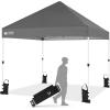 imageCROWN SHADES Pop Up Canopy Tent 8x8 Commercial Canopy Tent with 4quot Wheels 4 Upgraded Weights Patented Centerlock 400D Strength Oxford Fabric StoN Go Bag WhiteGray