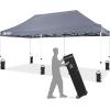 imageCROWN SHADES Pop Up Canopy Tent 8x8 Commercial Canopy Tent with 4quot Wheels 4 Upgraded Weights Patented Centerlock 400D Strength Oxford Fabric StoN Go Bag WhiteGray